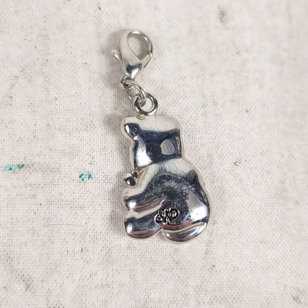 WEBKINZ Silver Tone Chain w/ Panda Bamboo Charm Bracelet Ganz 1.5 - USED